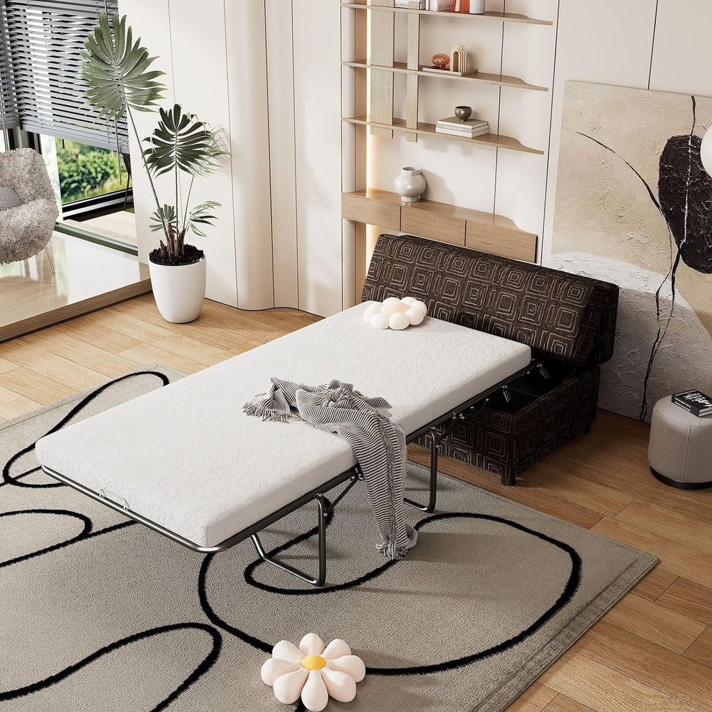 Full Size Folding Ottoman Bed with Mattress F497842