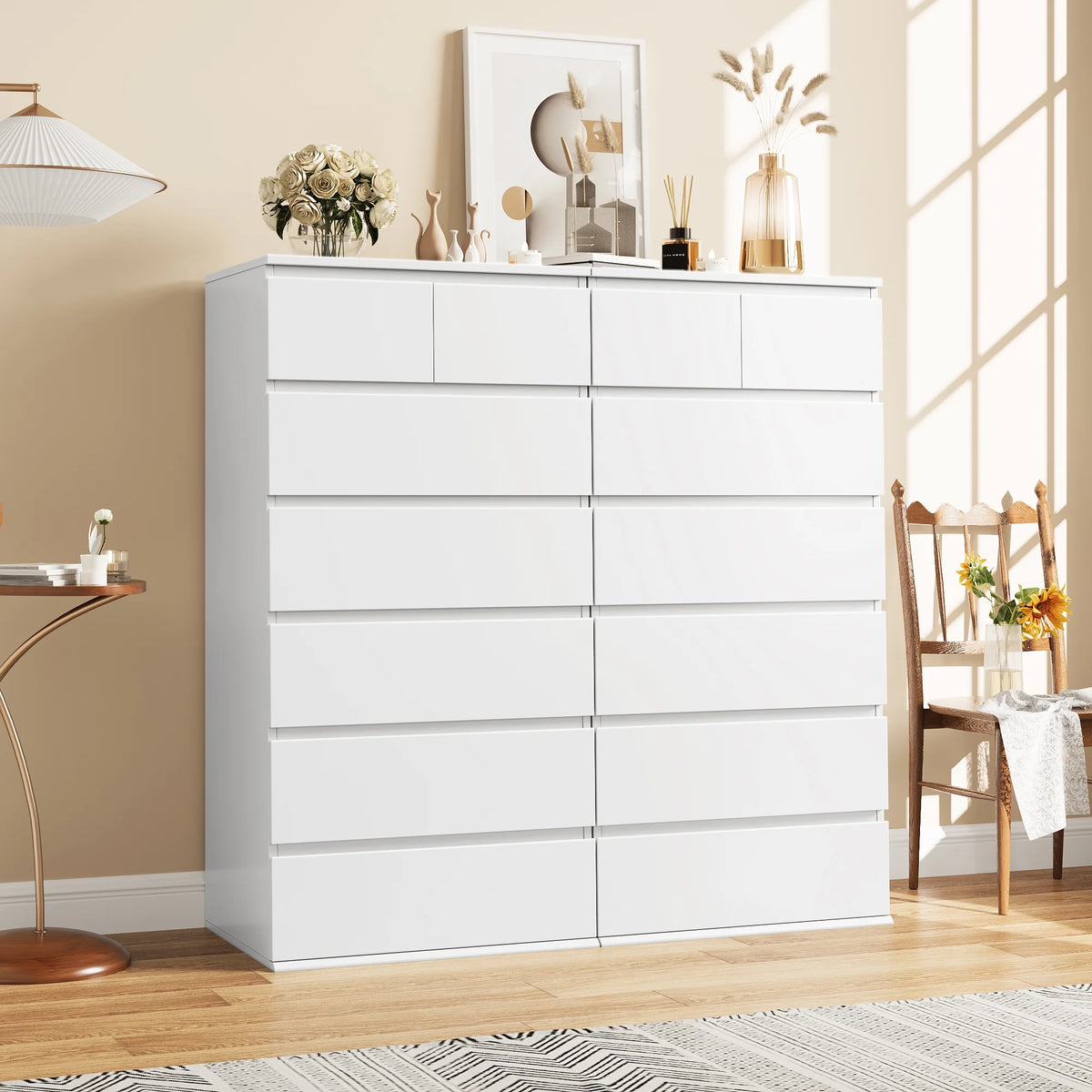 White 7 Drawer Dresser H5505