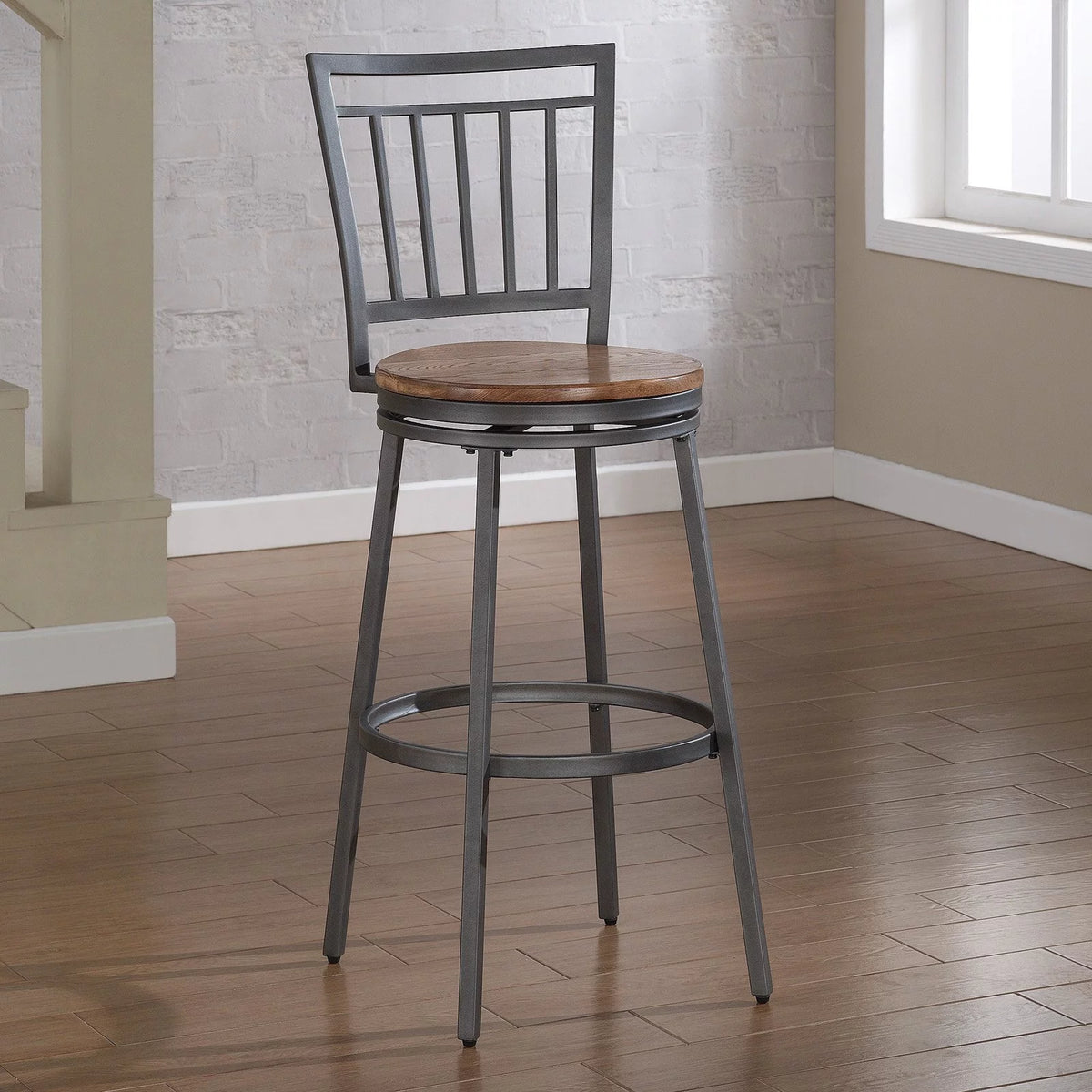 Slate Gray Golden Oak Counter Stool Y40560