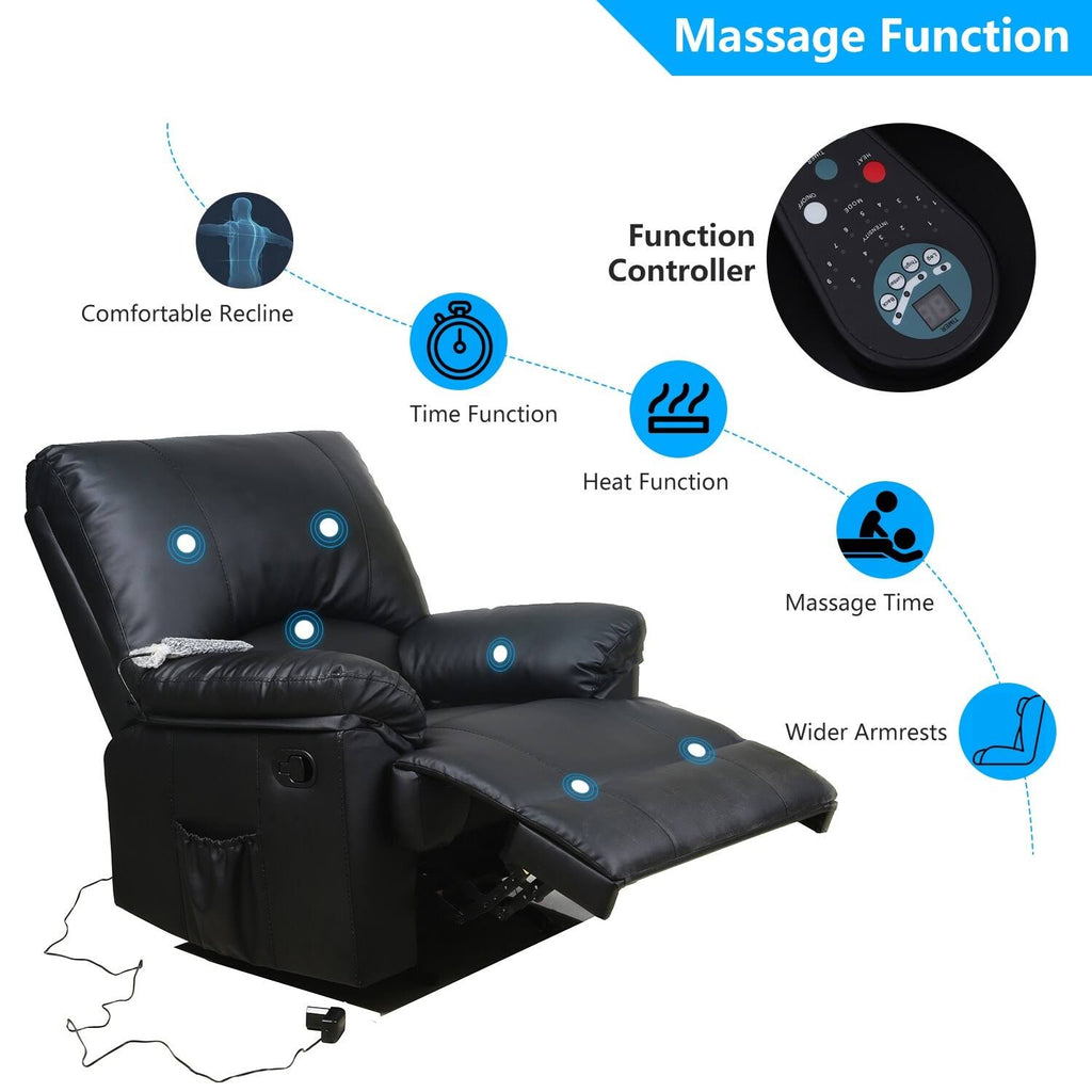 Black PU Leather Rocker Recliner G584580