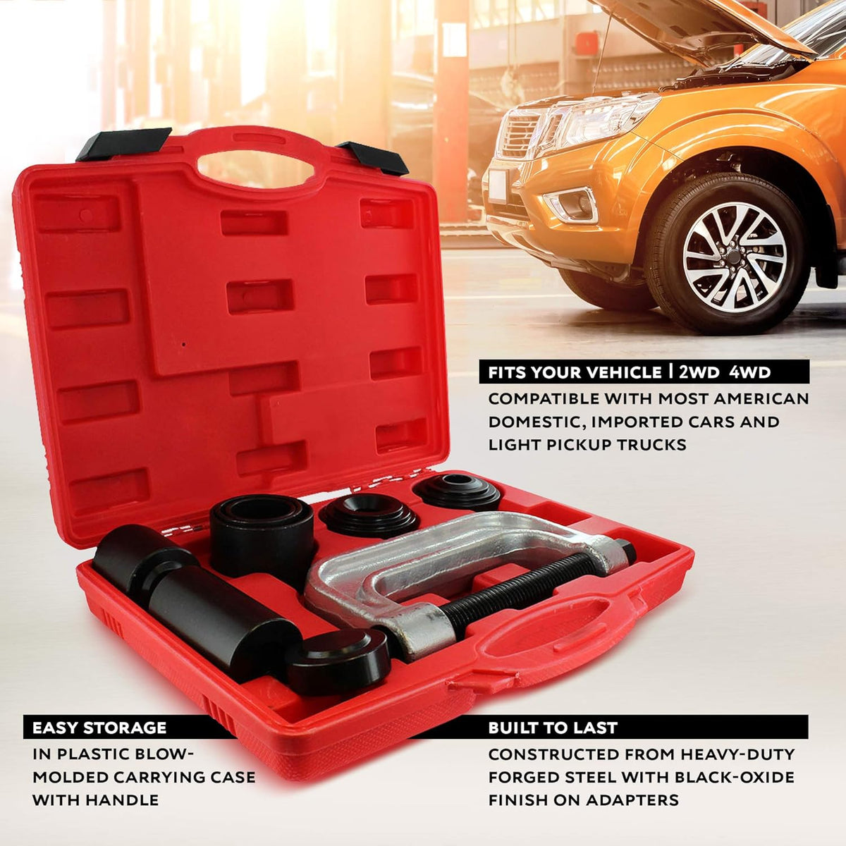 10Pc Ball Joint Press Tool Set with Adapters E511963