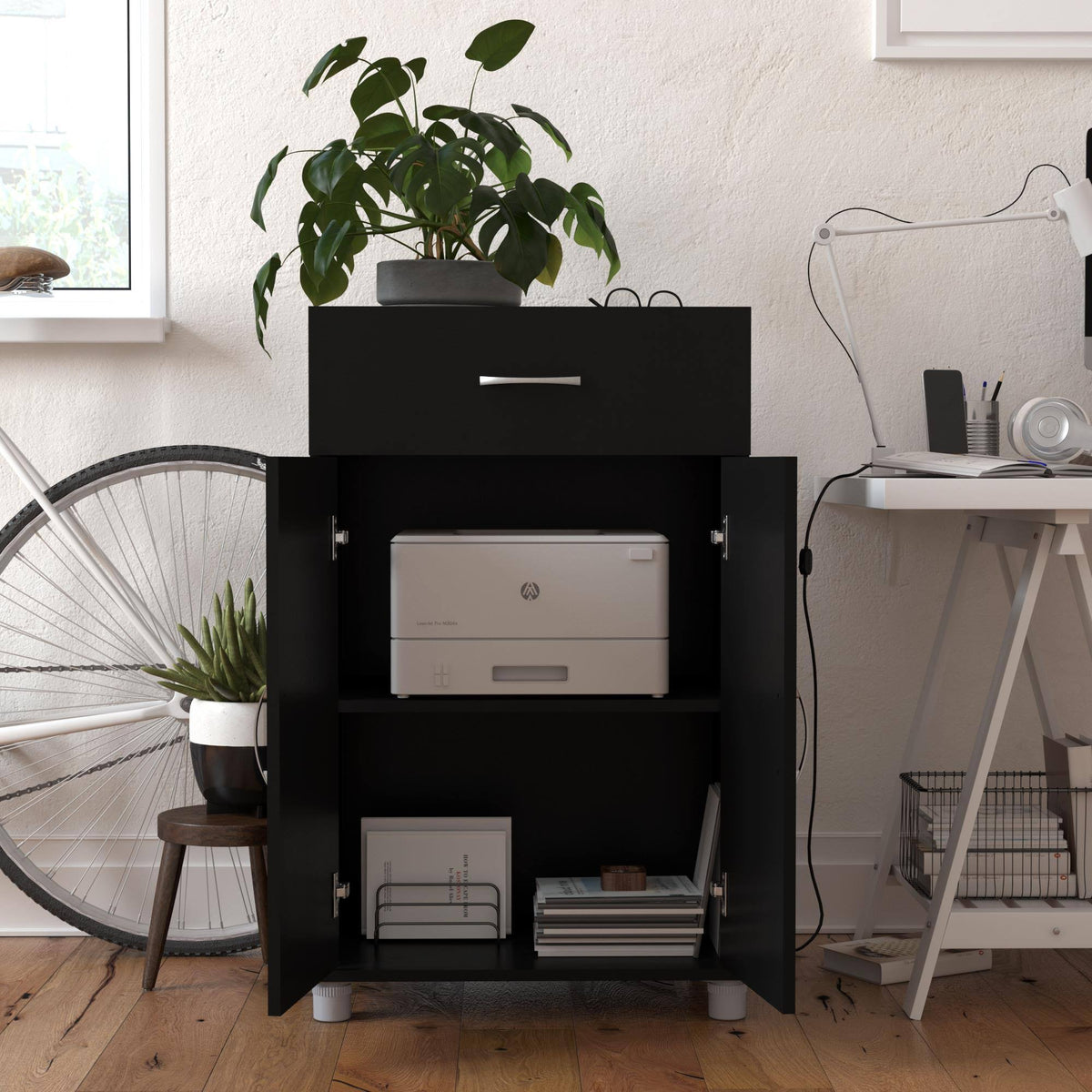 Black Base Storage Cabinet C695