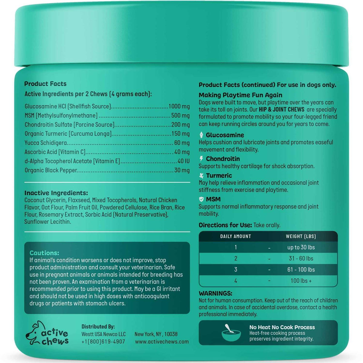Glucosamine for Dogs Hip and Joint Supplement with Chondroitin, Turmeric, and Msm V53892