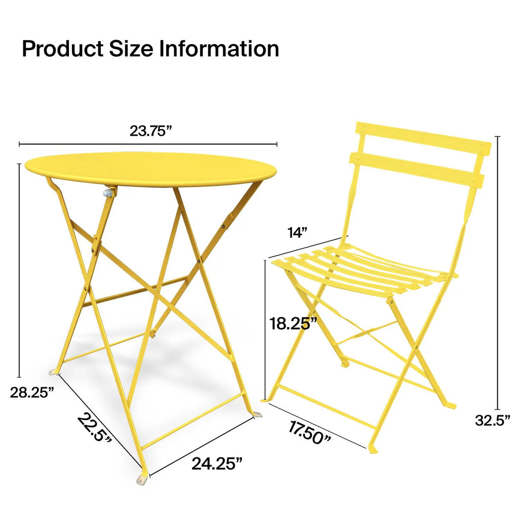 3 Piece Outdoor Furniture Set Yellow D6605