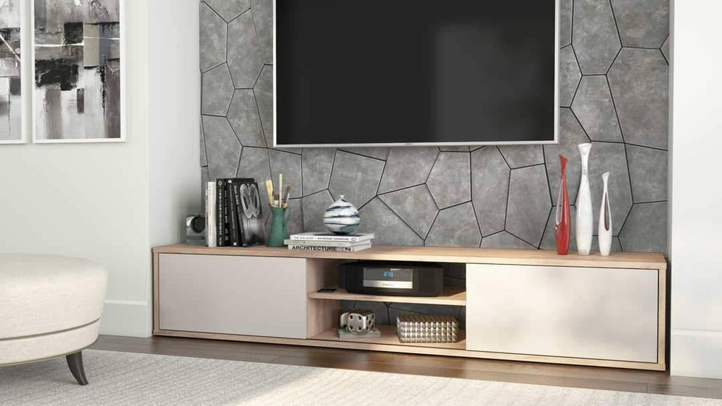 Rustic Brown Sandstone Asymmetrical Shelving Unit A78756