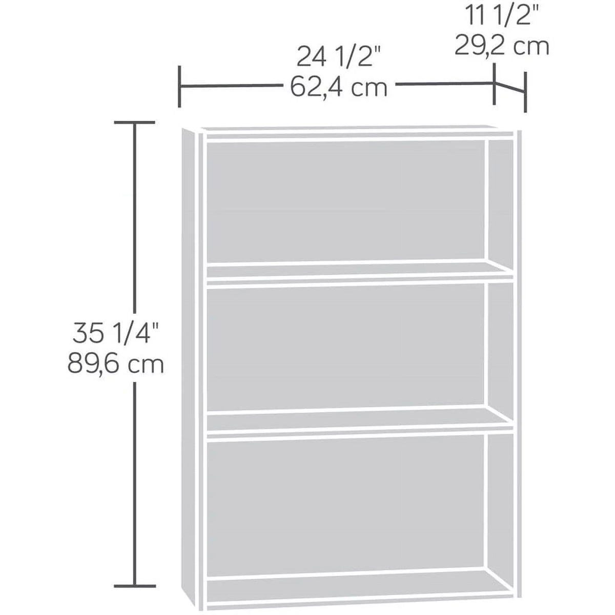 3 Shelf Wood Bookcase F3140