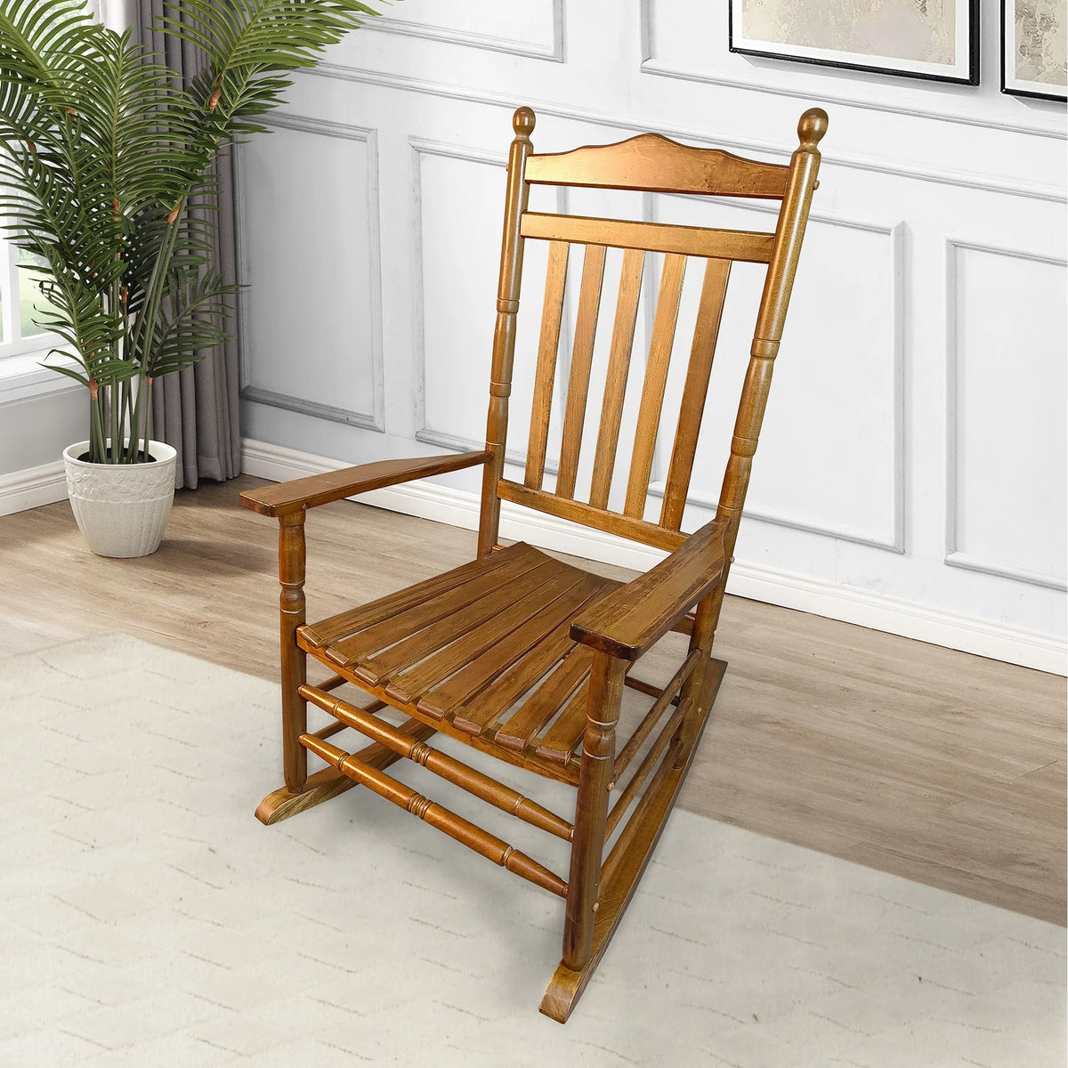 Wooden High-Back Rocking Chair S861