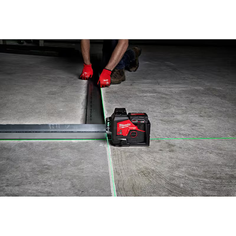 12-Volt Cordless Green 3-Plane Laser Level Kit with Laser Detector M340461