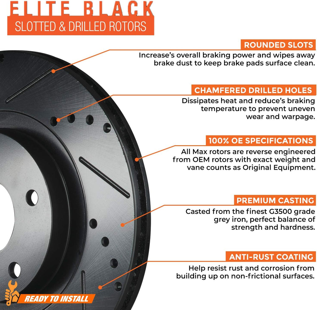 Front + Rear Carbon Ceramic Brake Rotors with Pads T183