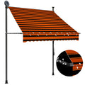 Manual Retractable Awning with 59.1" Orange and Brown S4449