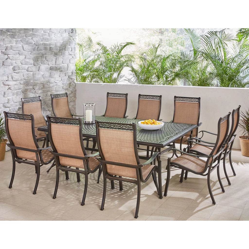 11-Piece Dining Set with 10 Sling Chairs and 60" x 84" Dining Table S483