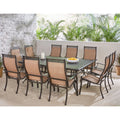 11-Piece Dining Set with 10 Sling Chairs and 60" x 84" Dining Table S483