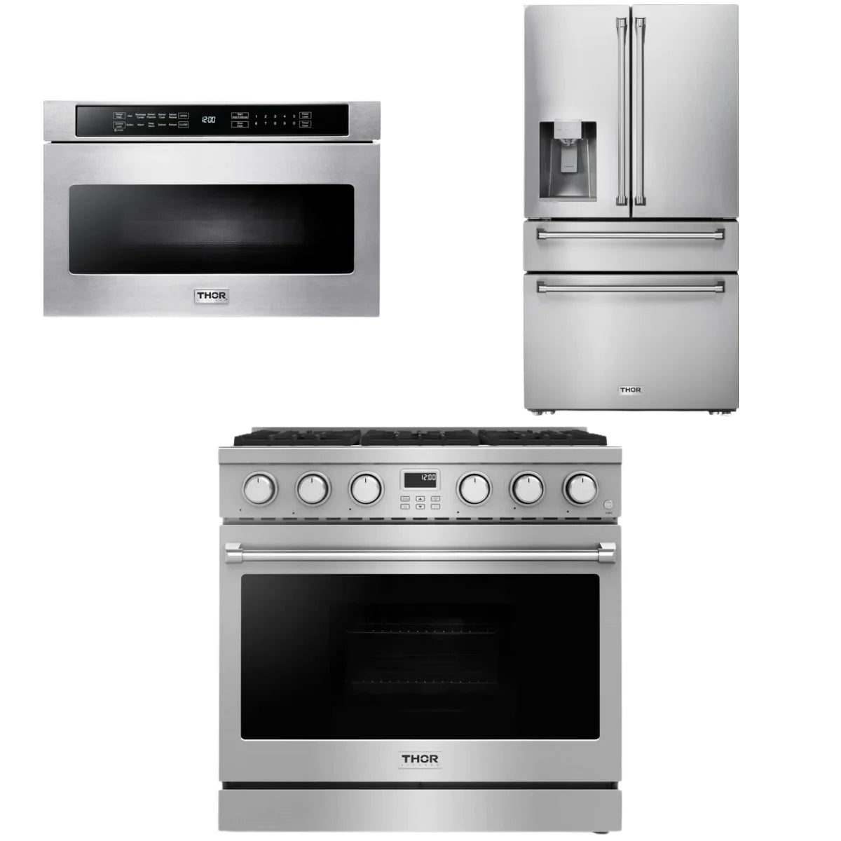 36 Gas Range, Refrigerator and Microwave P521483