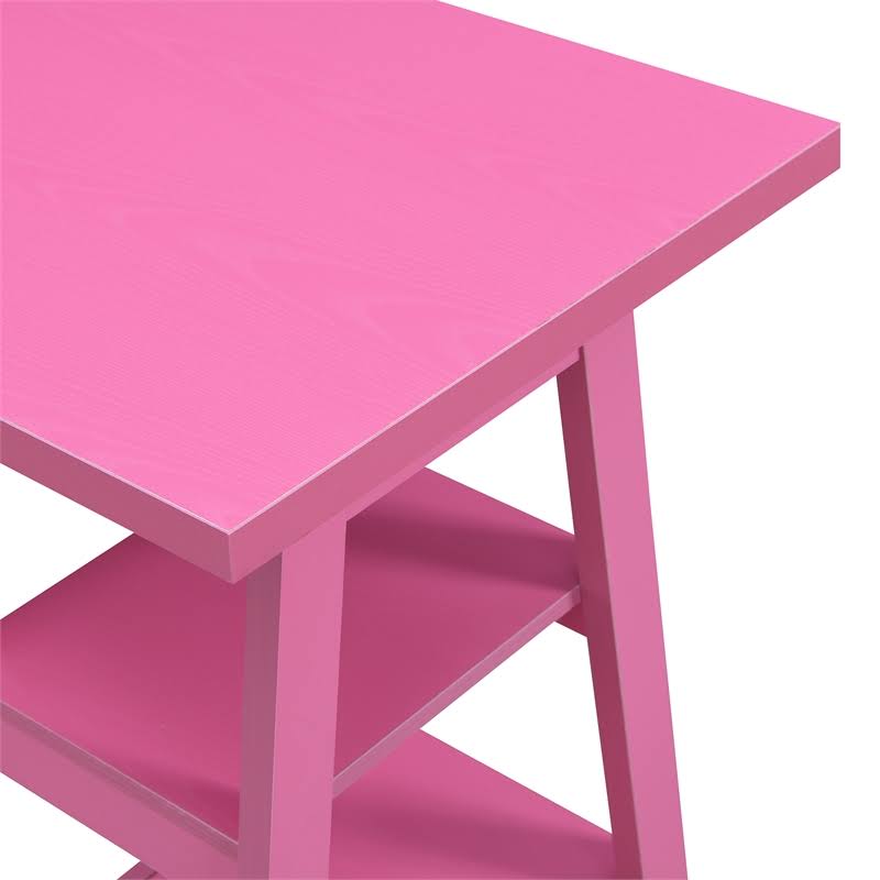 Pink Double Trestle Desk H1707