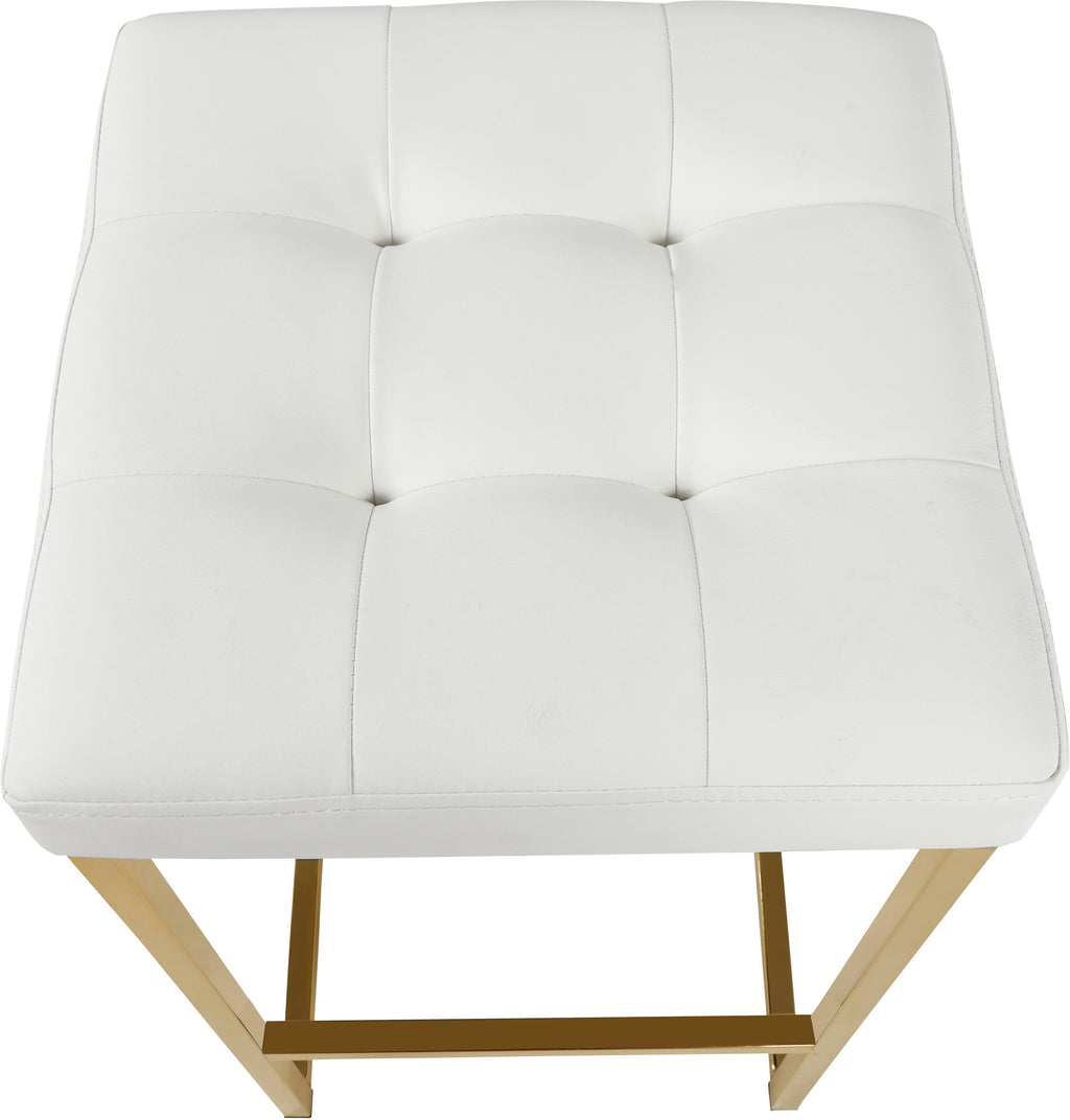 White Leather Tufted Counter Stool (Set of 2) O720425