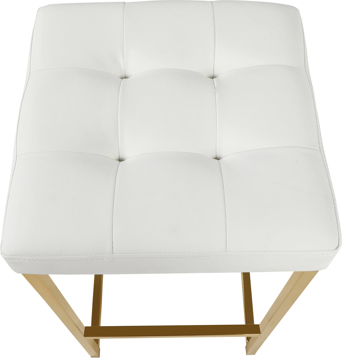 White Leather Tufted Counter Stool (Set of 2) O720425