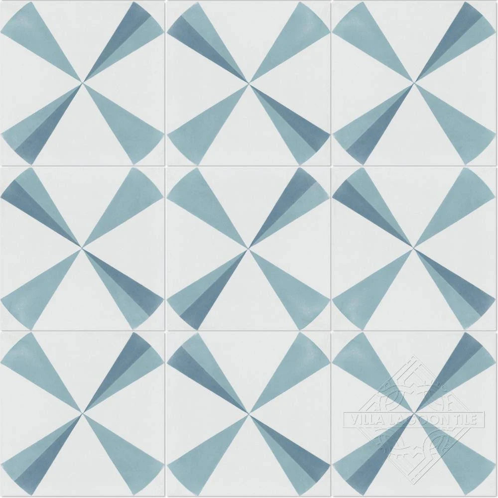 Blue Matte Cement Floor and Wall Tile (Box of 16, 6.96 Sq. ft.) U9694