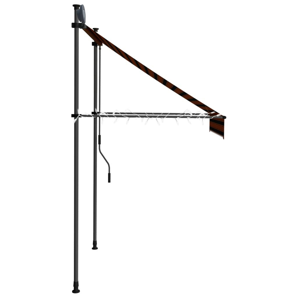 Manual Retractable Awning with 59.1" Orange and Brown S4449