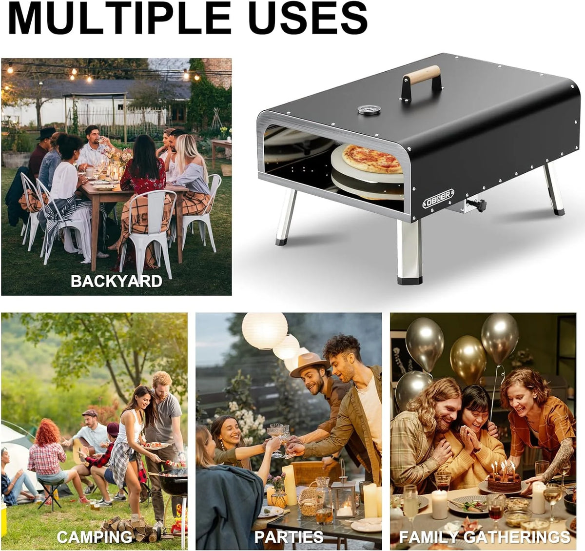 13 Multi-Fuel Rotatable Portable Pizza Oven D581