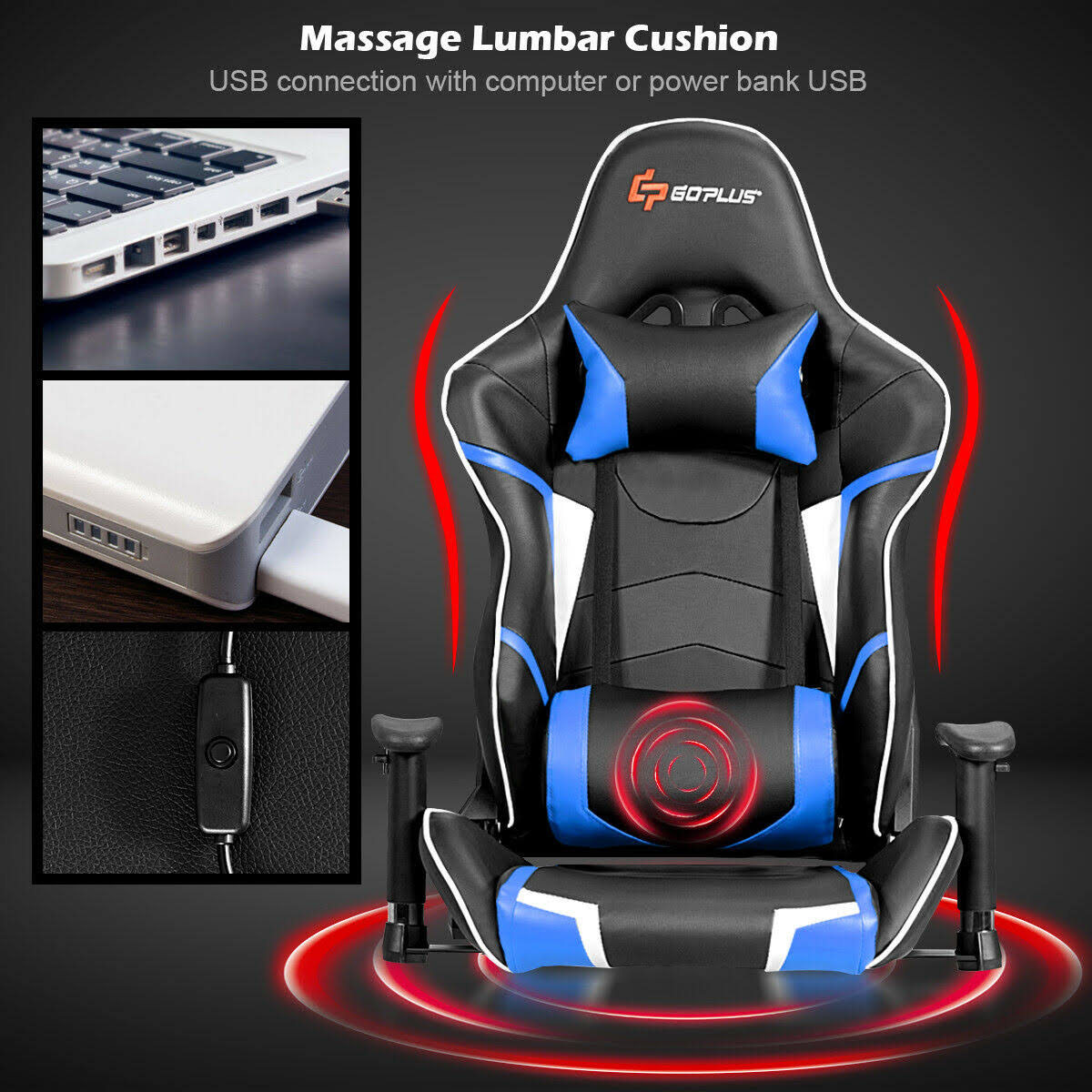 Blue Gaming Reclining Racing Chair L584978