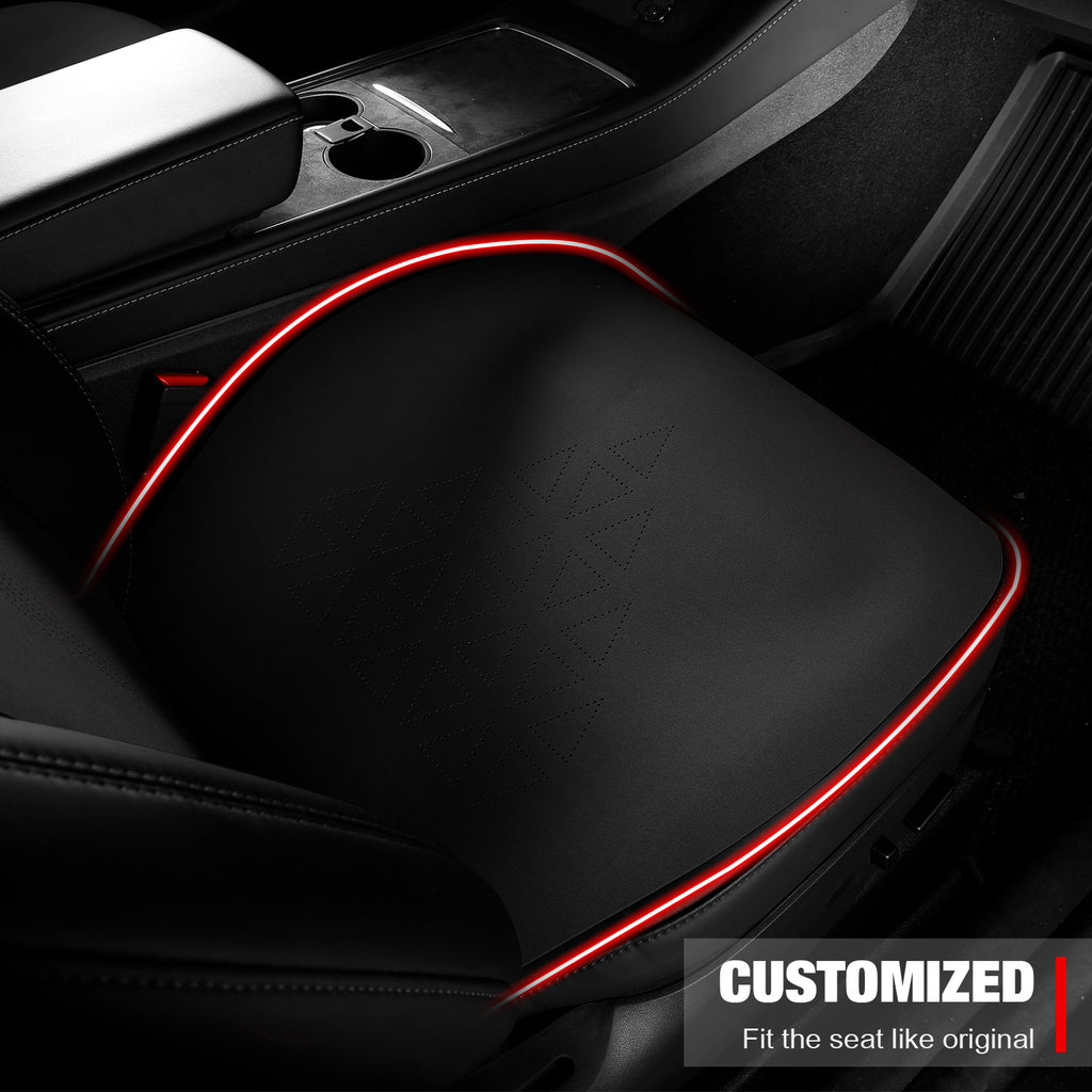 Black Suede Leather Seat Cover Cushions for Tesla Model 3 B669
