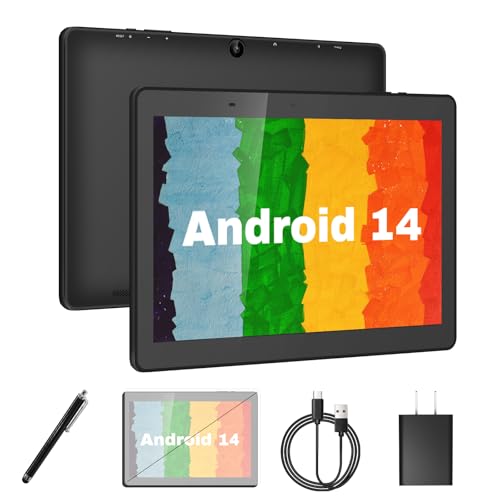 10.1" Android 14 Tablet with Stylus Pen, 6GB RAM 32GB ROM, Quad-Core, 5000mAh P301