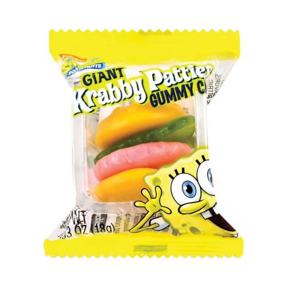 Giant Krabby Patties Gummy Candy, 0.63 oz Pack, 36/Box Q83641