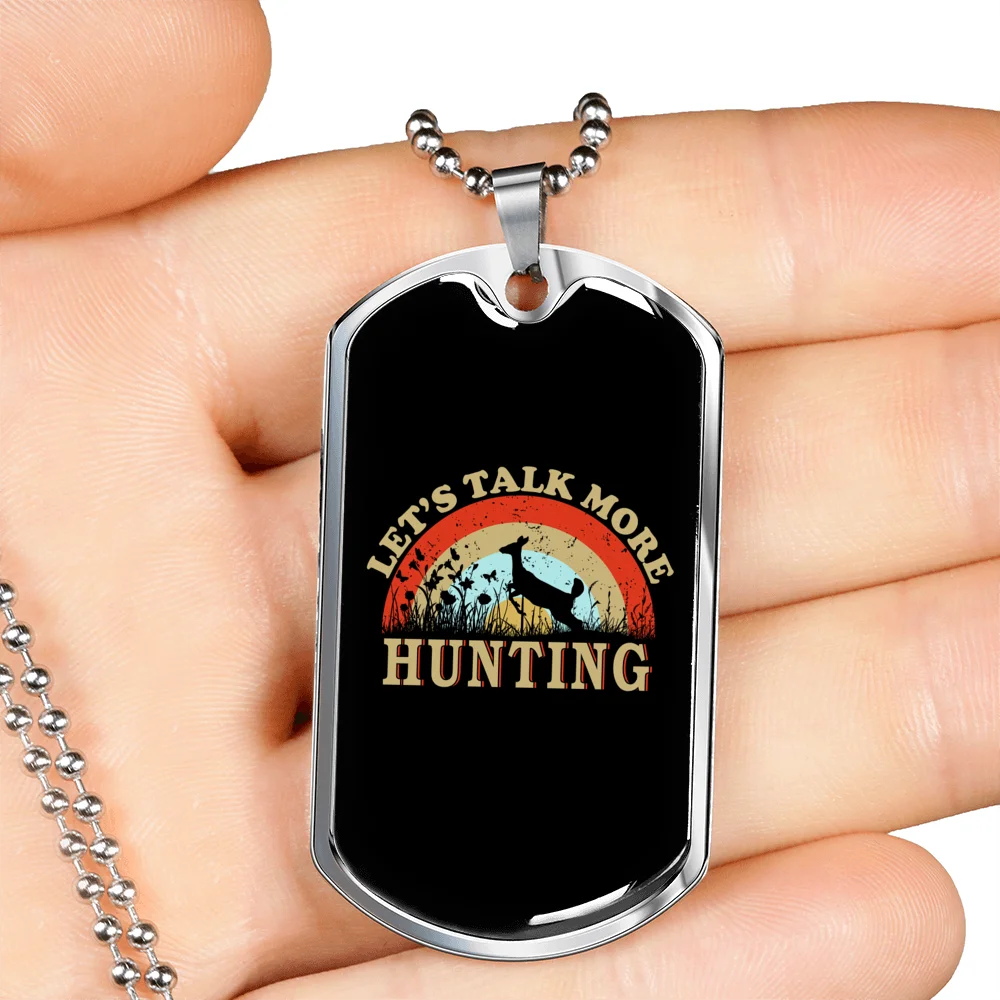 Stainless Steel or 18k Gold Dog Tag Necklace O933990