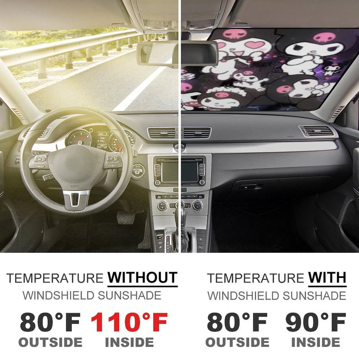 Foldable Reflective Car Windshield Sun Visor Cover E434092