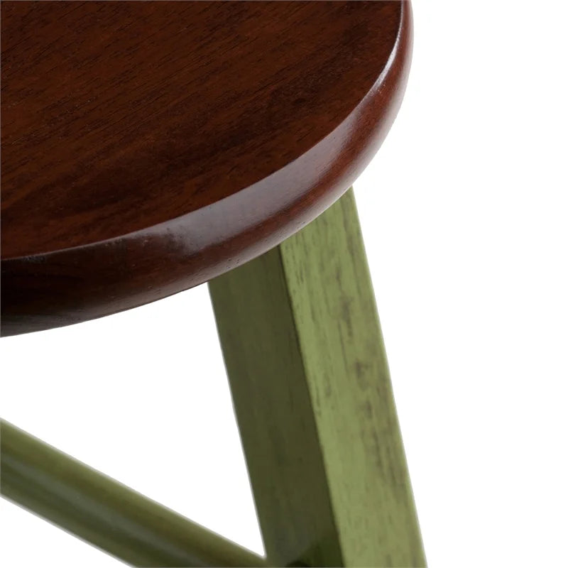 Rustic Green Walnut Finish Bar Stool Y152718
