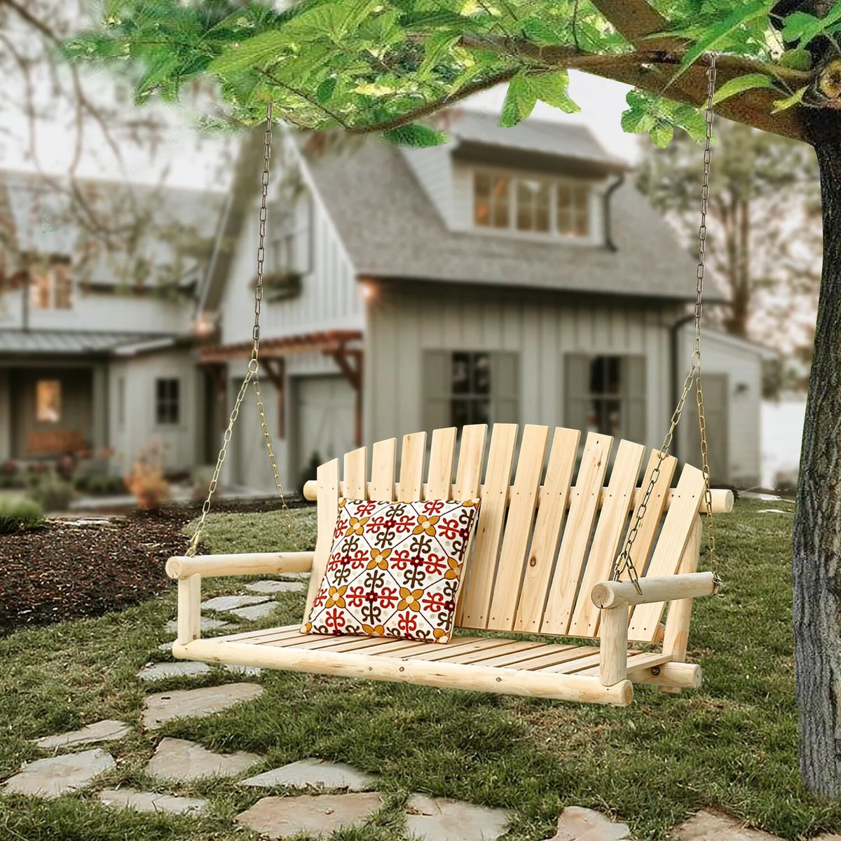 Unfinished Wood Porch Swing with Chains K436513