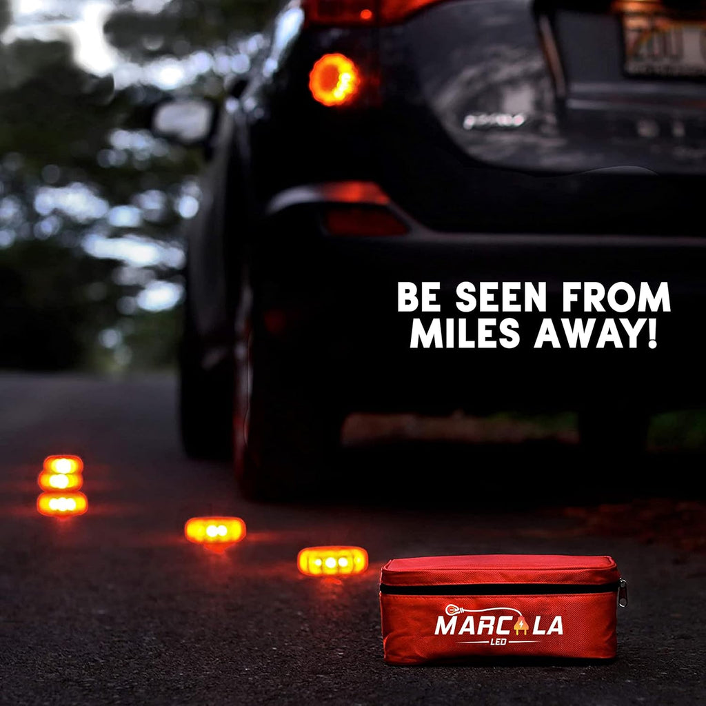 LED Road Flares 6-Pack with Batteries Installed and Carry-Case T73552