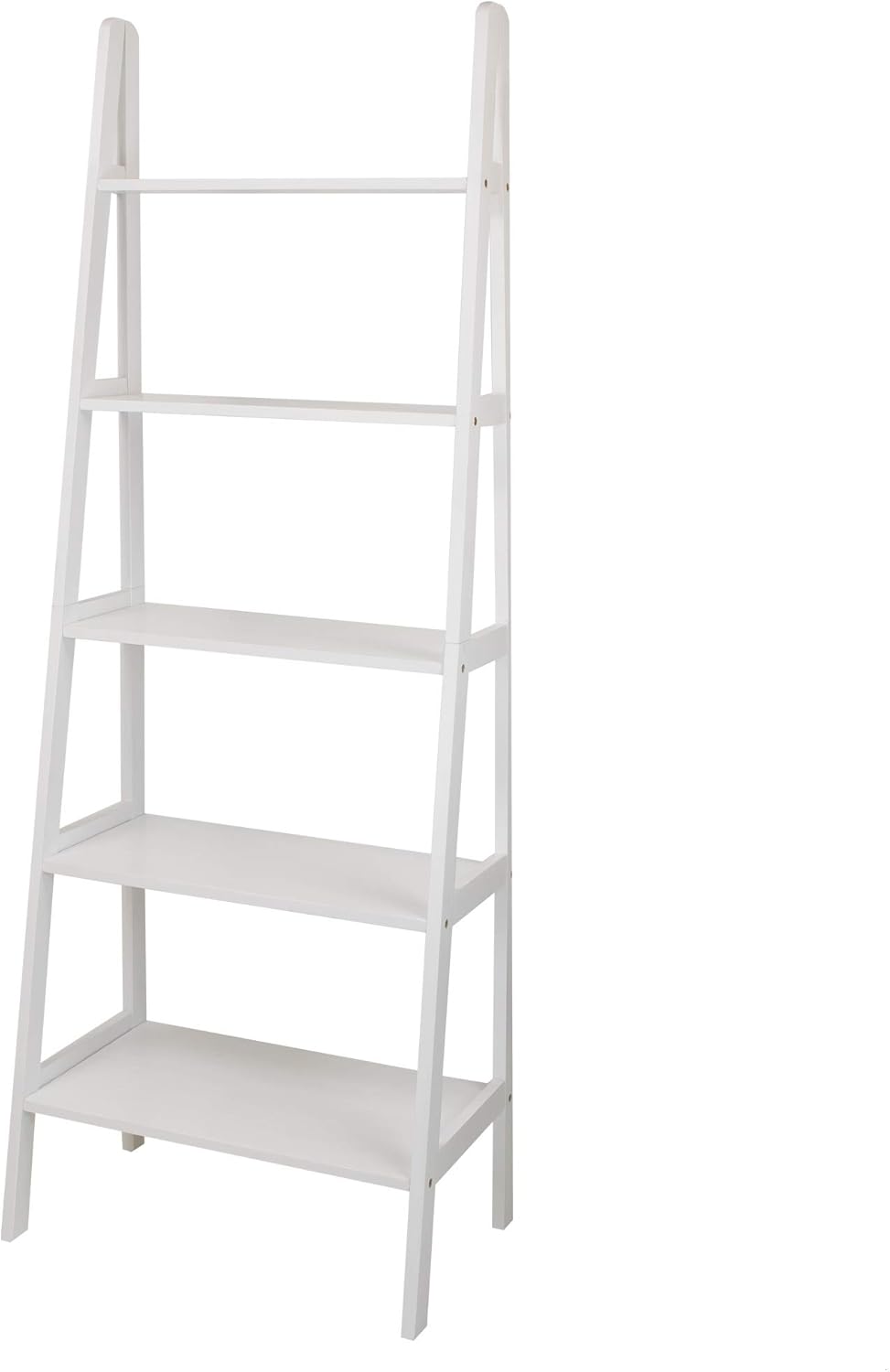 White 5-Shelf Corner Ladder Bookcase Z395