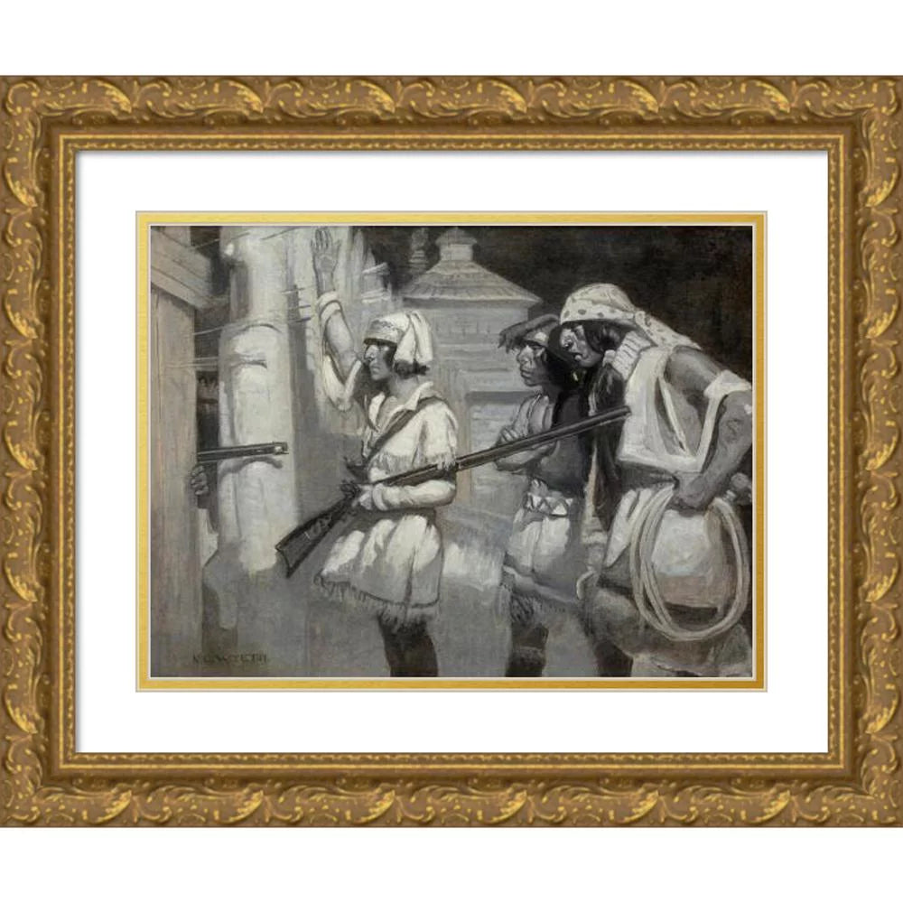 14x12 Gold Ornate Wood Frame Double Matted Art Print L305603