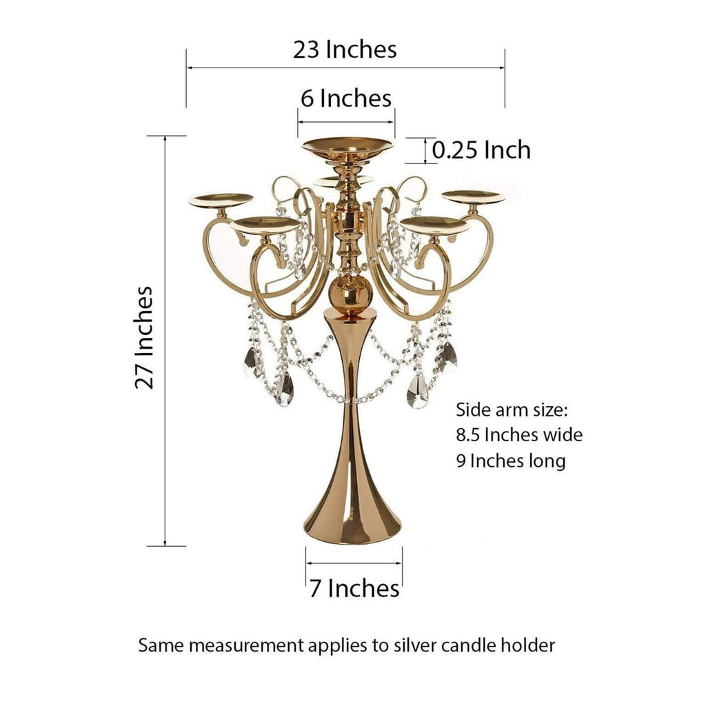 Silver Metal Candle Holder Candelabra W25662