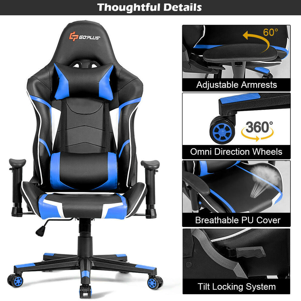 Blue Gaming Reclining Racing Chair L584978