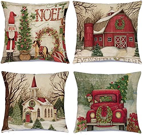 Christmas Pillow Covers 18 x 18 Inches Set of 4 Q7247