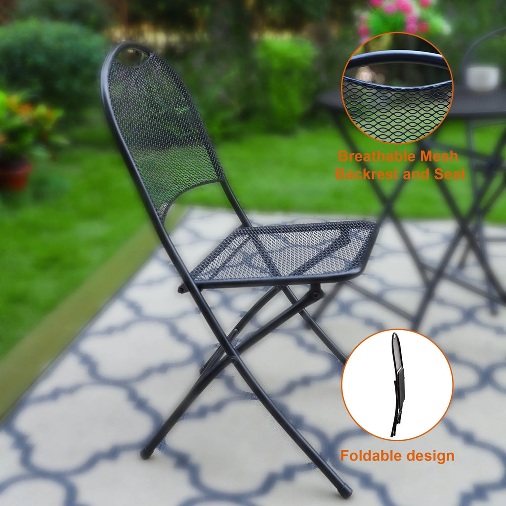 3 Pieces Metal Folding Bistro Set C1555