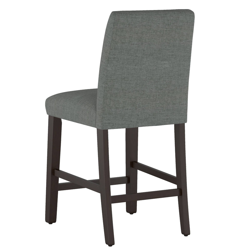 Modern Counter Height Barstool Charcoal Linen B95926