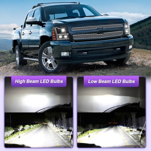 LED Projector DRL Headlight Assembly Black Housing Clear Reflector D7640