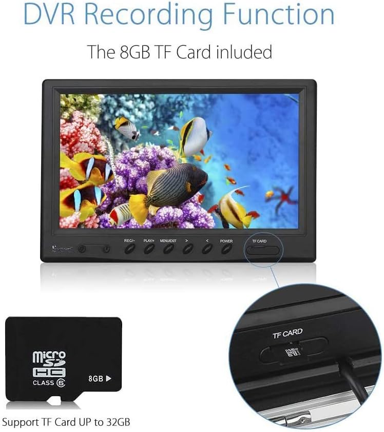 Portable 9 inch LCD Monitor Fish Finder 1000TVL Waterproof Underwater DVR Video Cam 15m Cable 12pcs IR Infrared Lights D15947