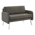 Charcoal Fabric Lounge Loveseat with Chrome Legs Y436913
