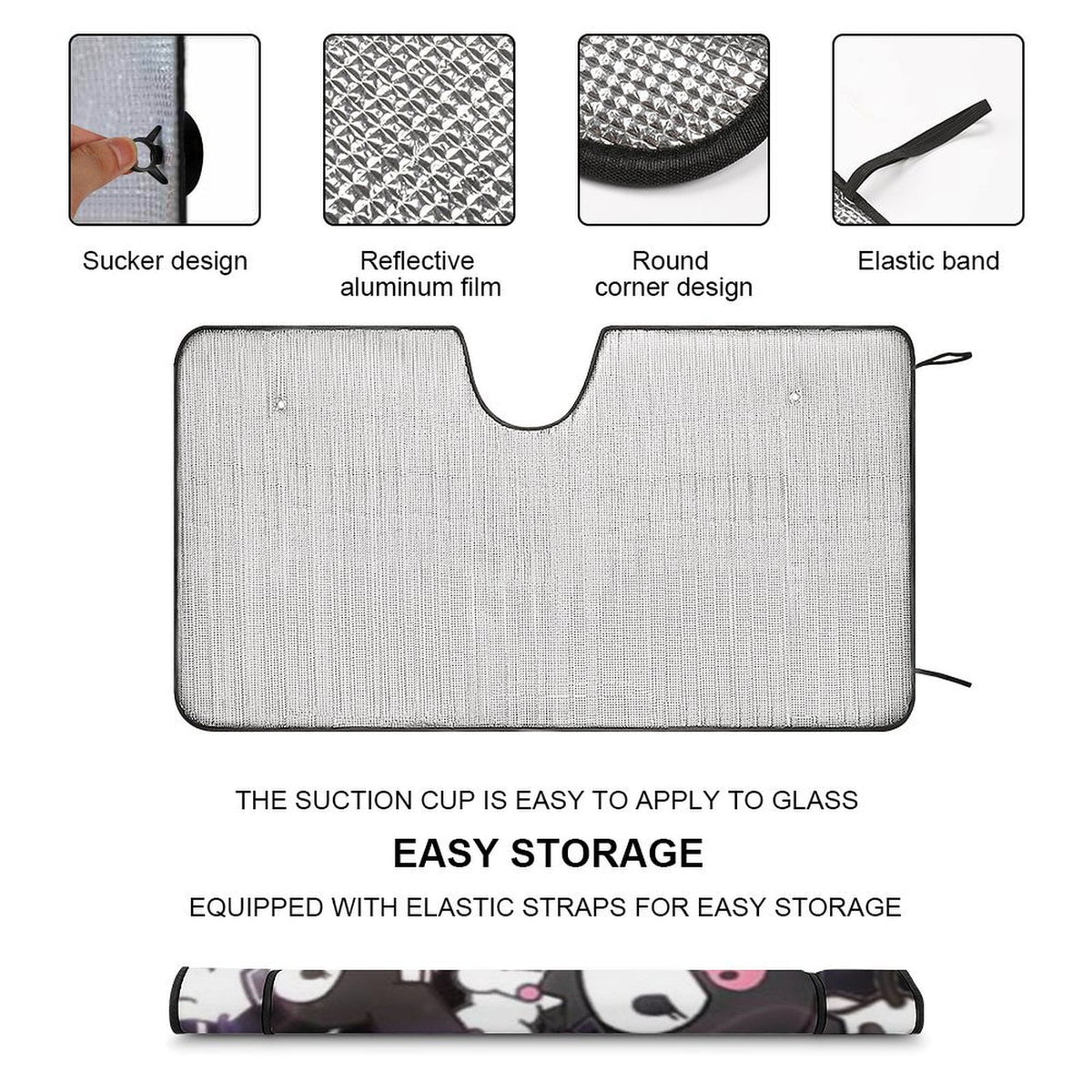 Foldable Reflective Car Windshield Sun Visor Cover E434092