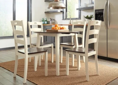 Cream/Brown Drop Leaf Dining Table G41060