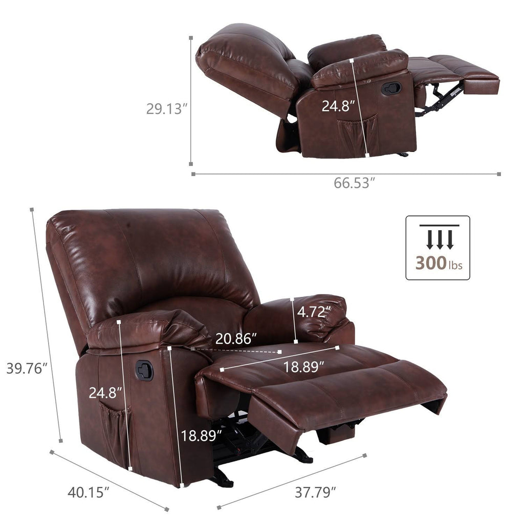 Black PU Leather Rocker Recliner G584580