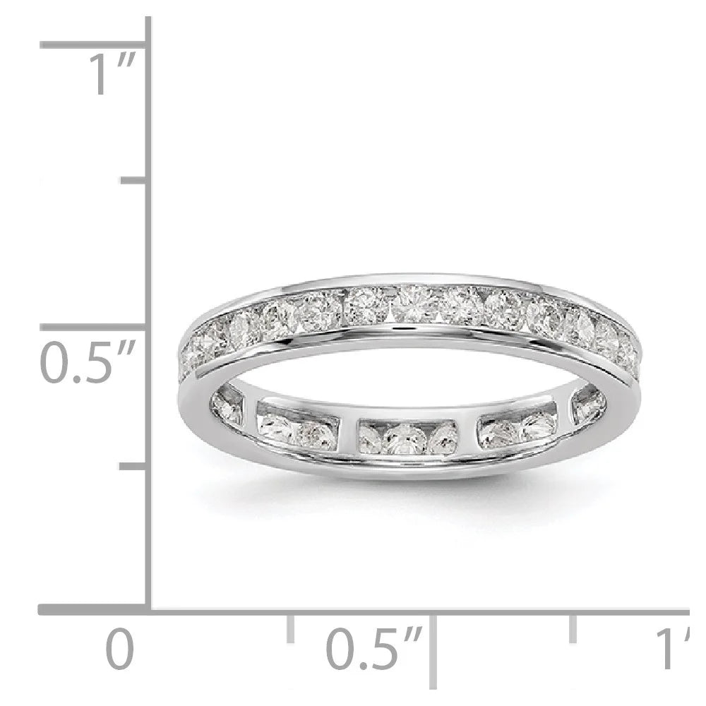 14K White Gold Diamond Eternity Ring Band Channel Set Size 9 G4618