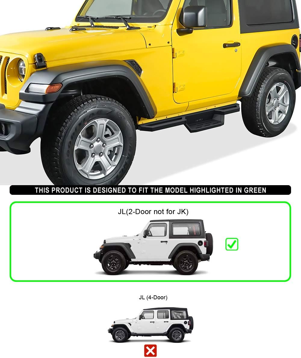 Drop Steps Running Boards Rocker Slider for Jeep Wrangler JL 2-Door Y77746