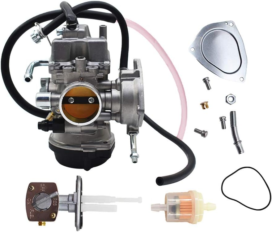 Carburetor with Fuel Valve Petcock for Suzuki LTZ400 Quad ATV 2003-2007 Pack of 2 Q222509