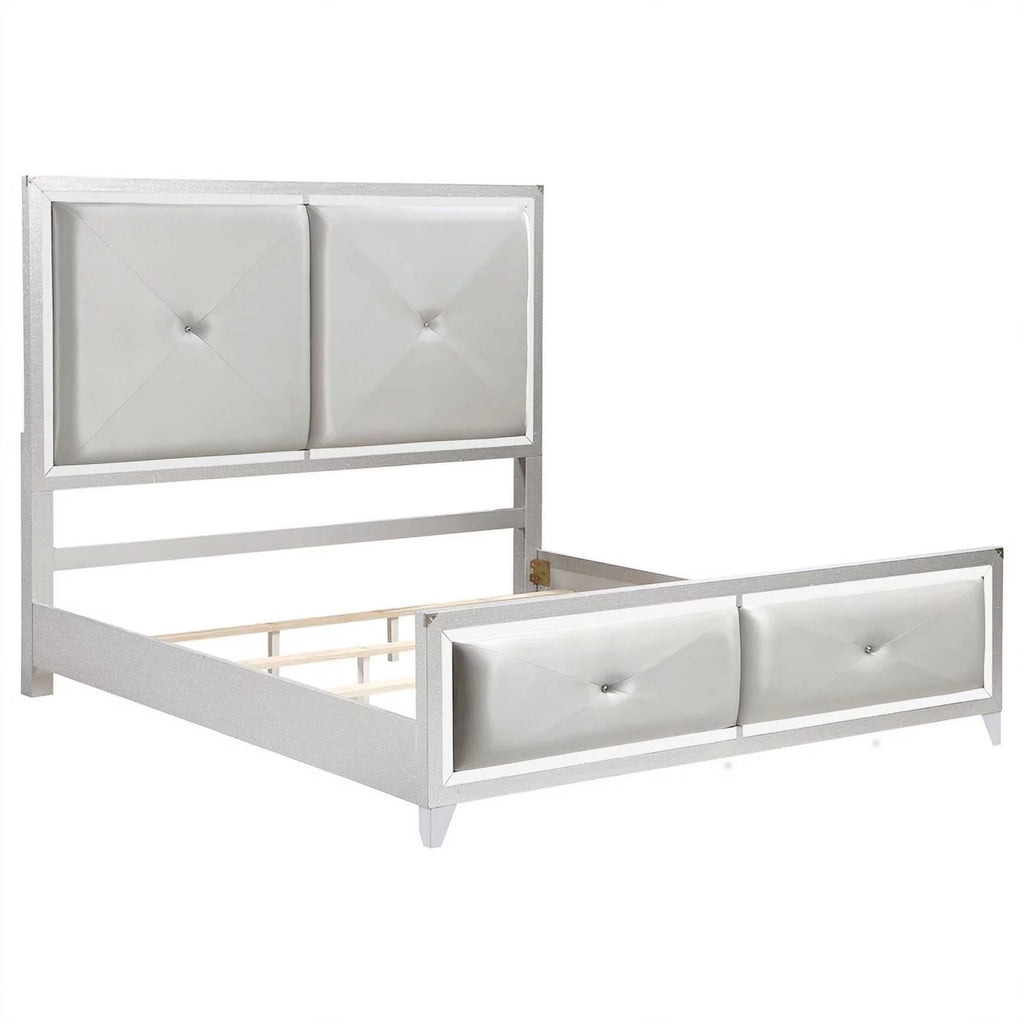 4-piece Wood Tufted Eastern King Bedroom Set L372798