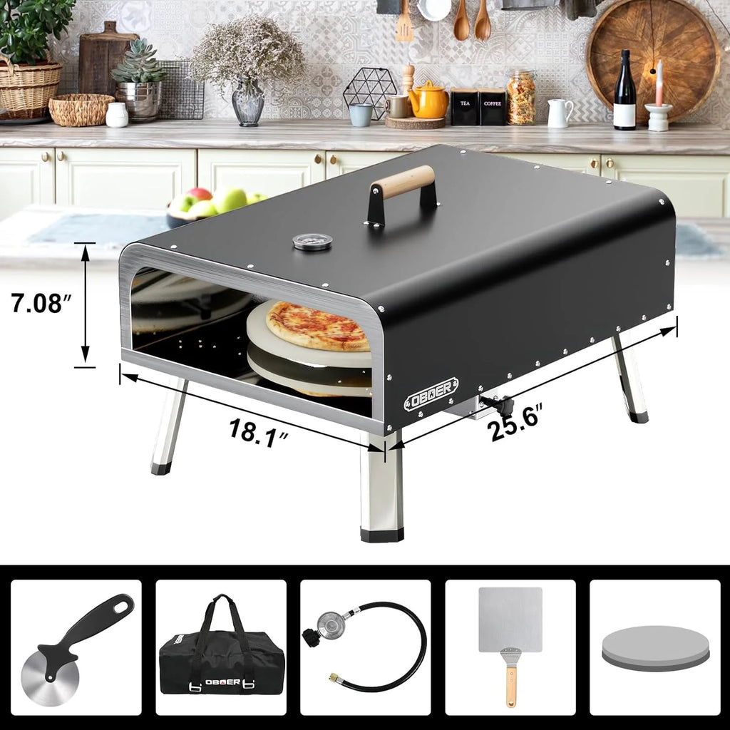 13 Multi-Fuel Rotatable Portable Pizza Oven D581